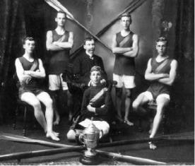 Hugh Fraser with Crew, 1913  Winners of the Bourke Cup (Launceston Grammar School)